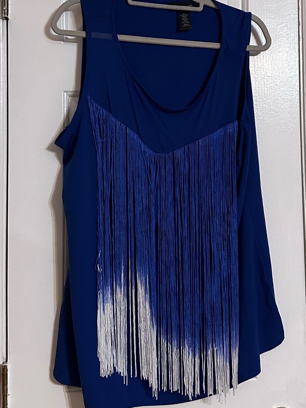 Ashley Stewart Blue Ombre Fringe Tank